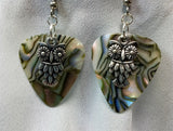 Owl Charm Guitar Pick Earrings - Pick Your Color