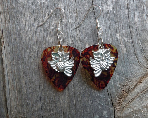 Flying Owl Guitar Pick Earrings - Pick Your Color