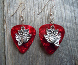 Flying Owl Guitar Pick Earrings - Pick Your Color