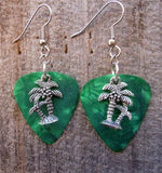 CLEARANCE Palm Tree Charm Guitar Pick Earrings - Pick Your Color