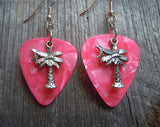 CLEARANCE Palm Tree Charm Guitar Pick Earrings - Pick Your Color