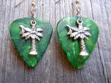 CLEARANCE Palm Tree Charm Guitar Pick Earrings - Pick Your Color