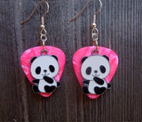 CLEARANCE Panda Bear Sitting Up Charm Guitar Pick Earrings - Pick Your Color