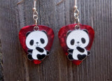 CLEARANCE Panda Bear Sitting Up Charm Guitar Pick Earrings - Pick Your Color