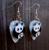 CLEARANCE Panda Bear and Baby Charm Guitar Pick Earrings - Pick Your Color