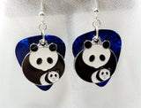 CLEARANCE Panda Bear and Baby Charm Guitar Pick Earrings - Pick Your Color
