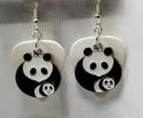 CLEARANCE Panda Bear and Baby Charm Guitar Pick Earrings - Pick Your Color