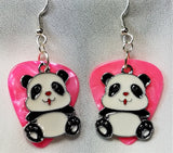 CLEARANCE Panda Bear Charm Guitar Pick Earrings - Pick Your Color
