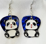 CLEARANCE Panda Bear Charm Guitar Pick Earrings - Pick Your Color