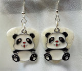 CLEARANCE Panda Bear Charm Guitar Pick Earrings - Pick Your Color