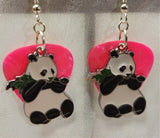 CLEARANCE Panda Bear Eating Bamboo Charm Guitar Pick Earrings - Pick Your Color