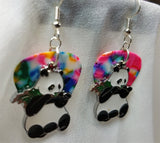 CLEARANCE Panda Bear Eating Bamboo Charm Guitar Pick Earrings - Pick Your Color