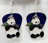 CLEARANCE Panda Bear Eating Bamboo Charm Guitar Pick Earrings - Pick Your Color