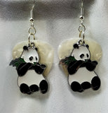 CLEARANCE Panda Bear Eating Bamboo Charm Guitar Pick Earrings - Pick Your Color