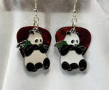 CLEARANCE Panda Bear Eating Bamboo Charm Guitar Pick Earrings - Pick Your Color
