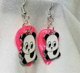 CLEARANCE Panda Bear Charm Guitar Pick Earrings - Pick Your Color