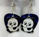 CLEARANCE Panda Bear Charm Guitar Pick Earrings - Pick Your Color