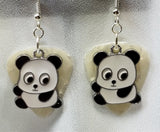 CLEARANCE Panda Bear Charm Guitar Pick Earrings - Pick Your Color