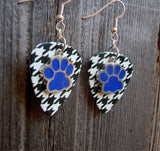 CLEARANCE Blue Paw Print Charm Guitar Pick Earrings - Pick Your Color