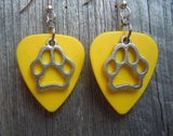CLEARANCE Paw Print Charm Guitar Pick Earrings - Pick Your Color