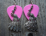 Peacock Charm Guitar Pick Earrings - Pick Your Color