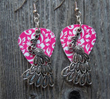 Peacock Charm Guitar Pick Earrings - Pick Your Color