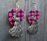 Peacock Charm Guitar Pick Earrings - Pick Your Color