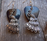 Peacock Charm Guitar Pick Earrings - Pick Your Color