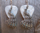 Peacock Charm Guitar Pick Earrings - Pick Your Color