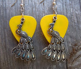 Peacock Charm Guitar Pick Earrings - Pick Your Color