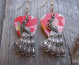 Peacock Charm Guitar Pick Earrings - Pick Your Color