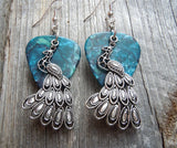 Peacock Charm Guitar Pick Earrings - Pick Your Color