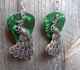 Peacock Charm Guitar Pick Earrings - Pick Your Color