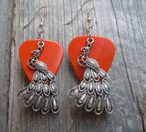 Peacock Charm Guitar Pick Earrings - Pick Your Color