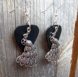 Peacock Charm Guitar Pick Earrings - Pick Your Color