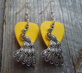 Peacock Charm Guitar Pick Earrings - Pick Your Color