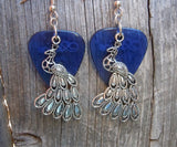 Peacock Charm Guitar Pick Earrings - Pick Your Color