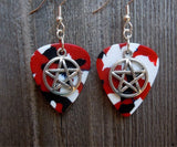 CLEARANCE Pentagram Charm Guitar Pick Earrings - Pick Your Color
