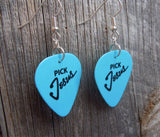 Pick Jesus Guitar Pick Earrings - Pick Your Color