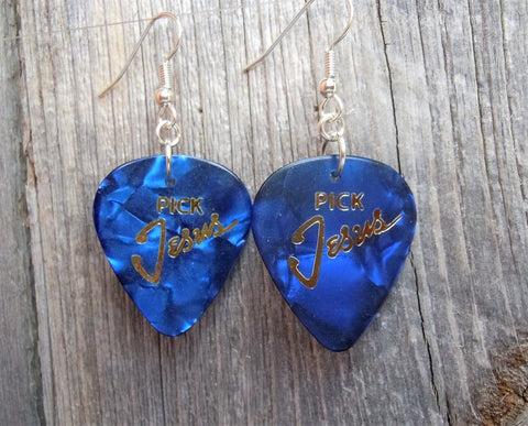 Pick Jesus Guitar Pick Earrings - Pick Your Color