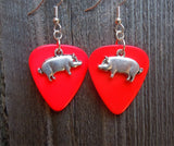 CLEARANCE Pig Charm Guitar Pick Earrings - Pick Your Color