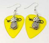 CLEARANCE Pineapple Charm Guitar Pick Earrings - Pick Your Color