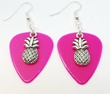 CLEARANCE Pineapple Charm Guitar Pick Earrings - Pick Your Color