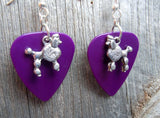 Poodle Charm Guitar Pick Earrings - Pick Your Color