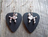 Poodle Charm Guitar Pick Earrings - Pick Your Color
