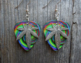 CLEARANCE Marijuana Leaf Charm Guitar Pick Earrings - Pick Your Color