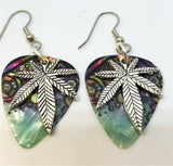 CLEARANCE Marijuana Leaf Charm Guitar Pick Earrings - Pick Your Color