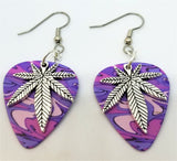 CLEARANCE Marijuana Leaf Charm Guitar Pick Earrings - Pick Your Color
