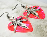 CLEARANCE Marijuana Leaf Charm Guitar Pick Earrings - Pick Your Color