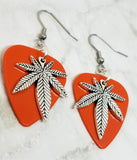 CLEARANCE Marijuana Leaf Charm Guitar Pick Earrings - Pick Your Color